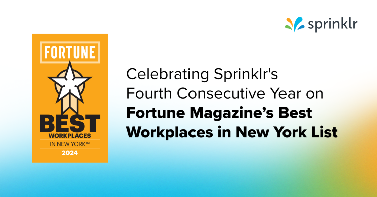 Celebrating Sprinklr's Fourth Consecutive Year on Fortune Magazine’s Best Workplaces in New York List