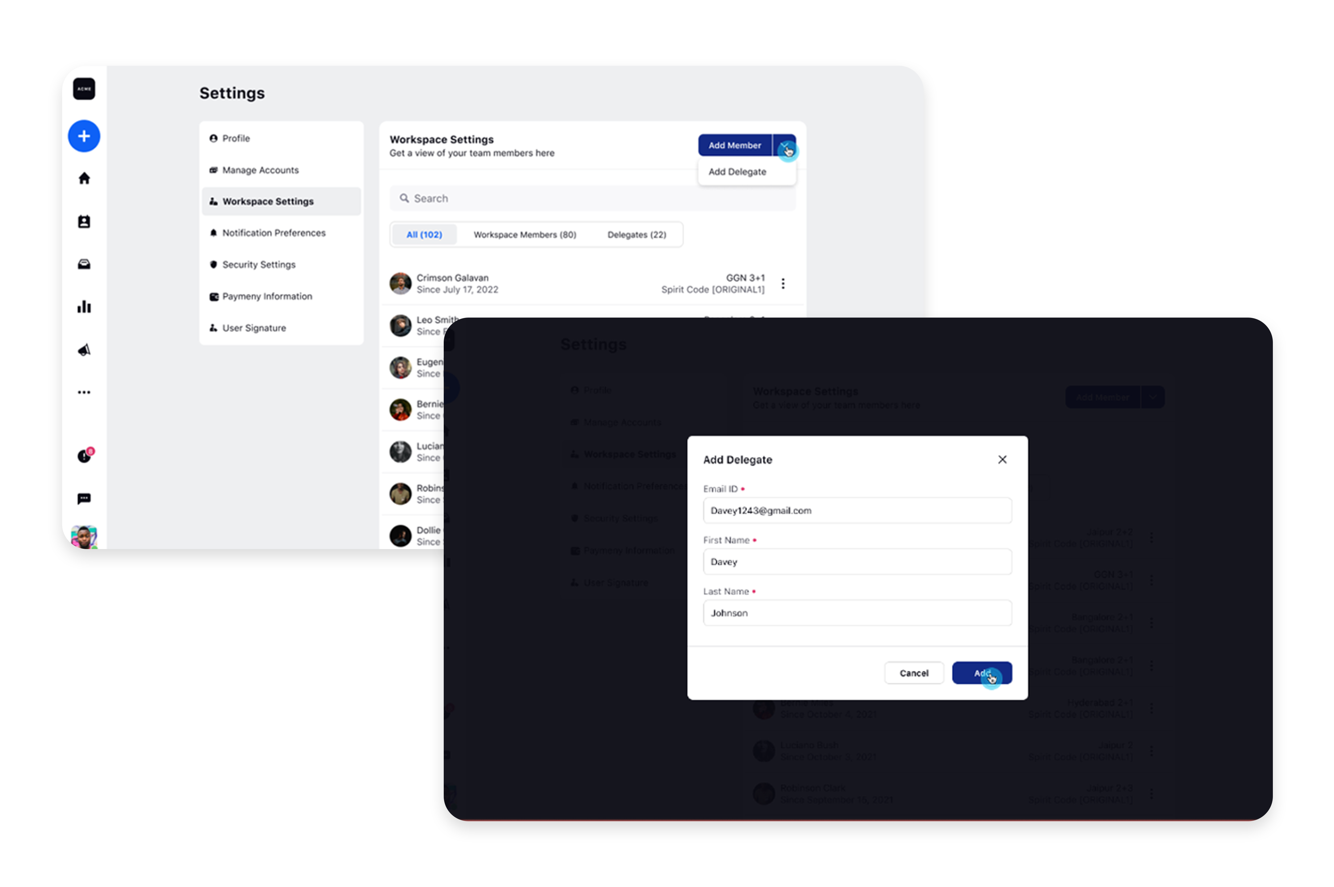 Enable field teams to add delegates in Distributed