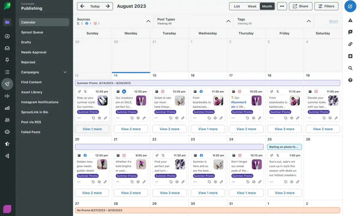 Sprout Social's social media publishing capabilities.