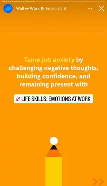 Headspace’s Instagram Stories showcase tips for mindfulness and handling anxiety.