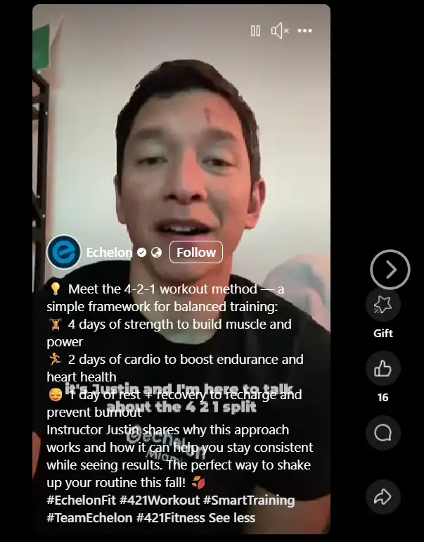 Echelon Fitness is an adjacent competitor, as it offers connected fitness experiences.