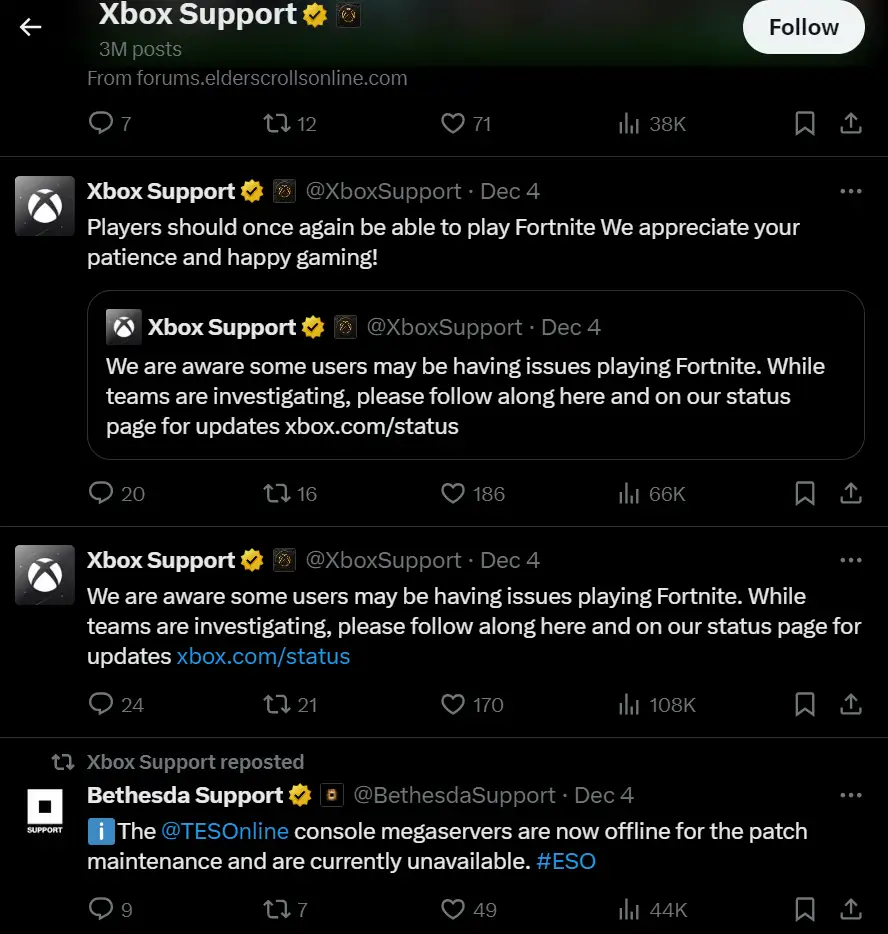 An example of Xbox solving customer issues proactively for ORM 