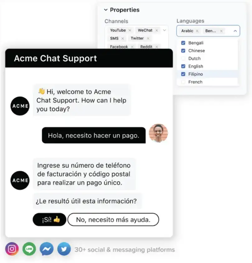 Multilingual customer support with Sprinklr conversational AI platform