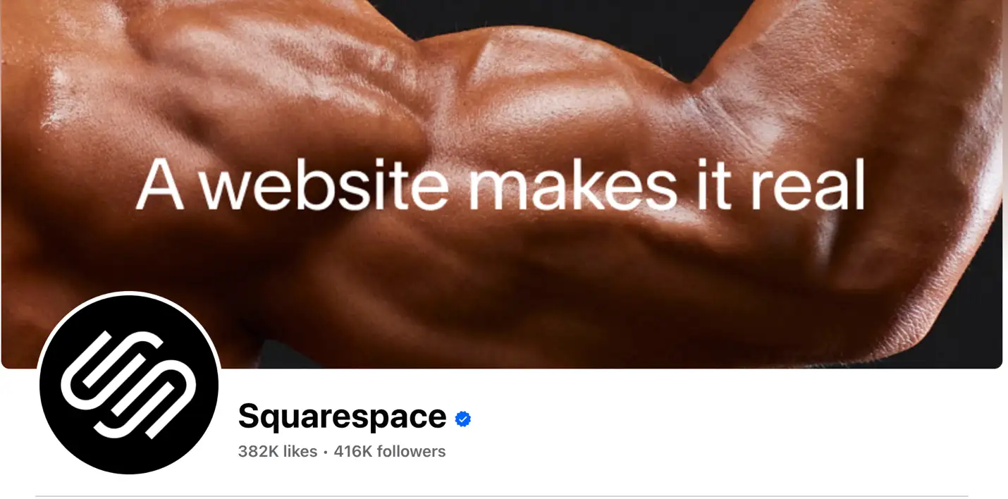 Facebook cover photo Squarespace’s official page
