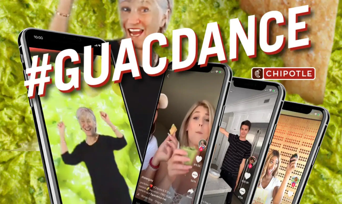 Chipotle’s #GuacDance challenge on TikTok.