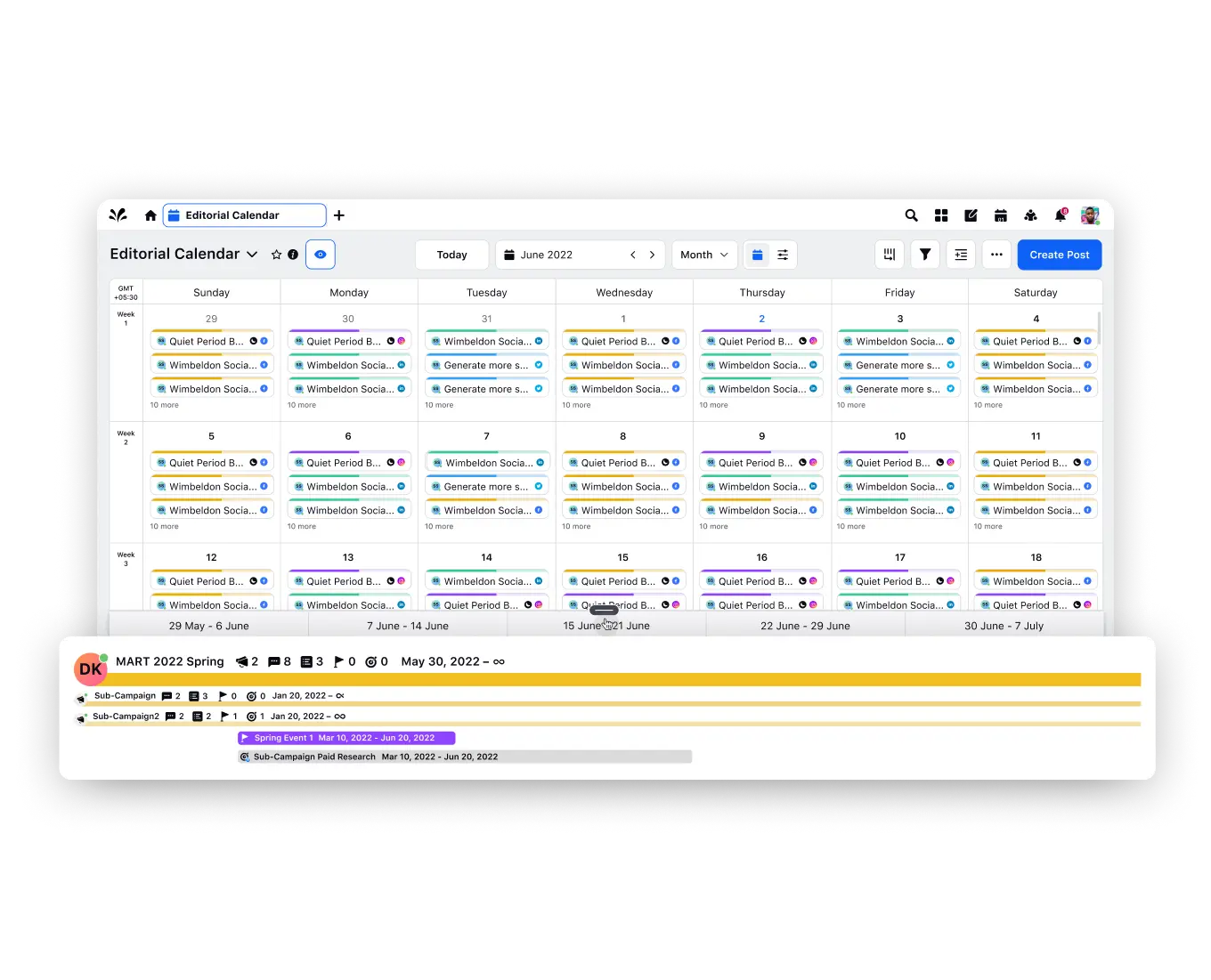 Unified content calendar