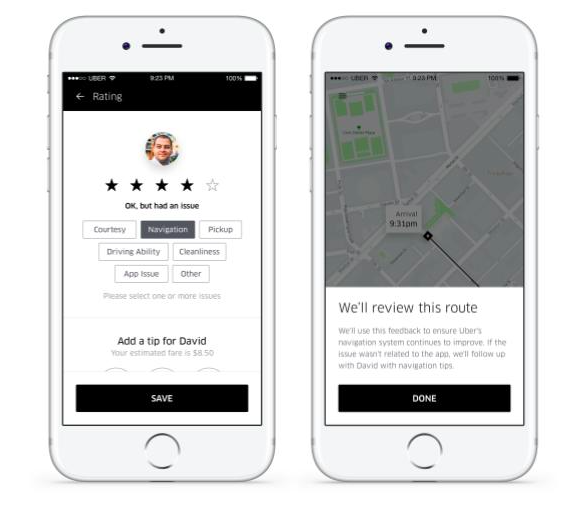 Uber In-app survey