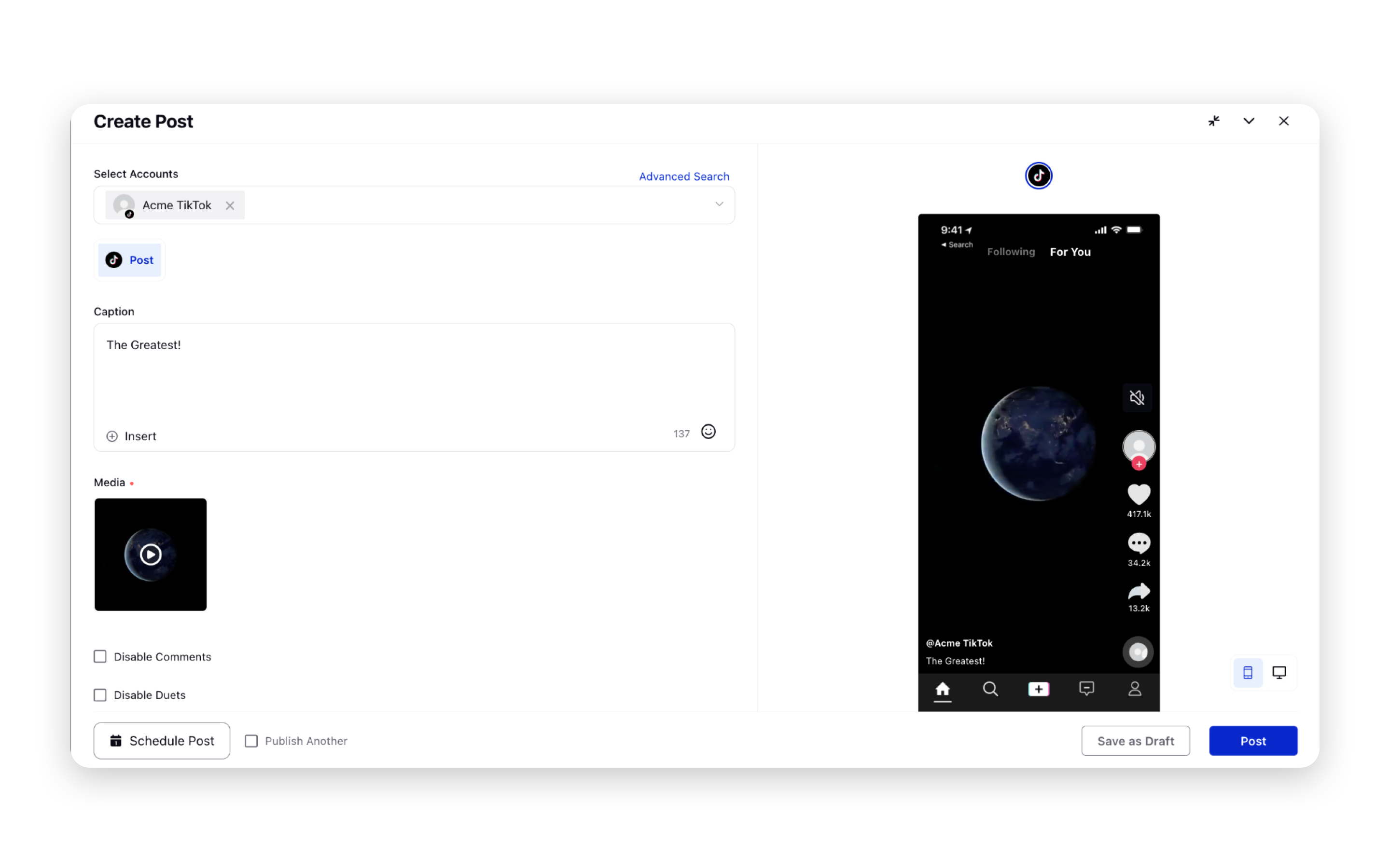 TikTok Video Publishing