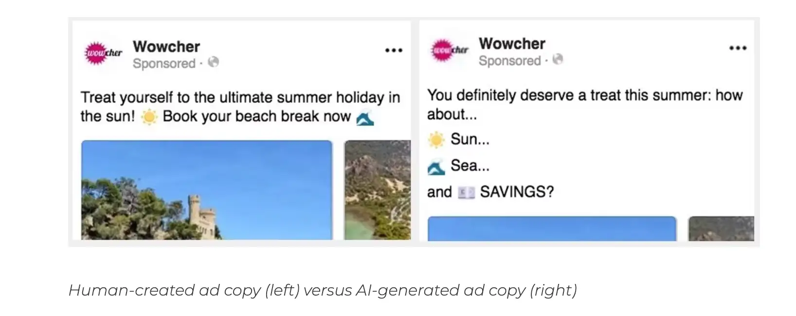 A comparison between AI-generated ad copy and human-written ad copy