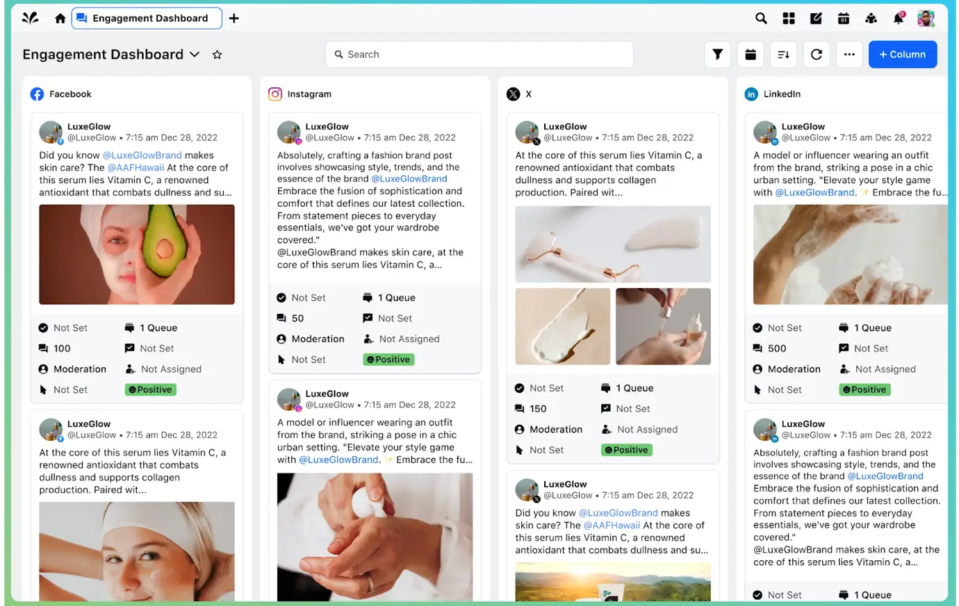 Sprinklr Social’s engagement dashboard is a useful tool