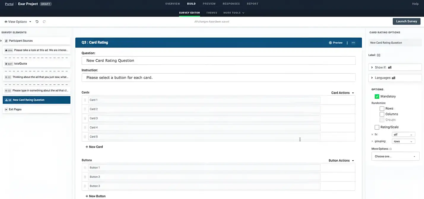 Forsta survey builder dashboard