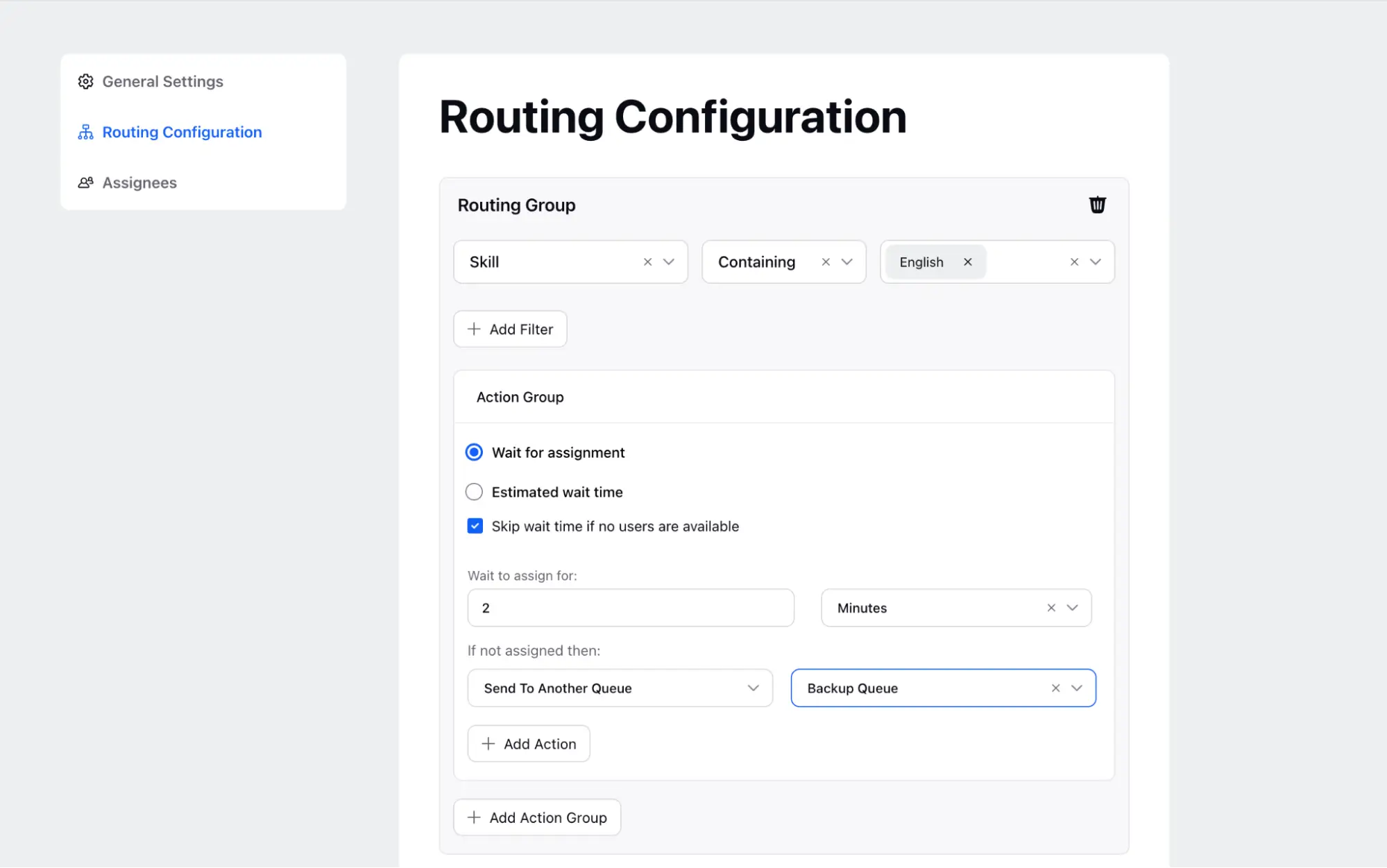 A Sprinklr Service screenshot showing the product's routing capabilities.