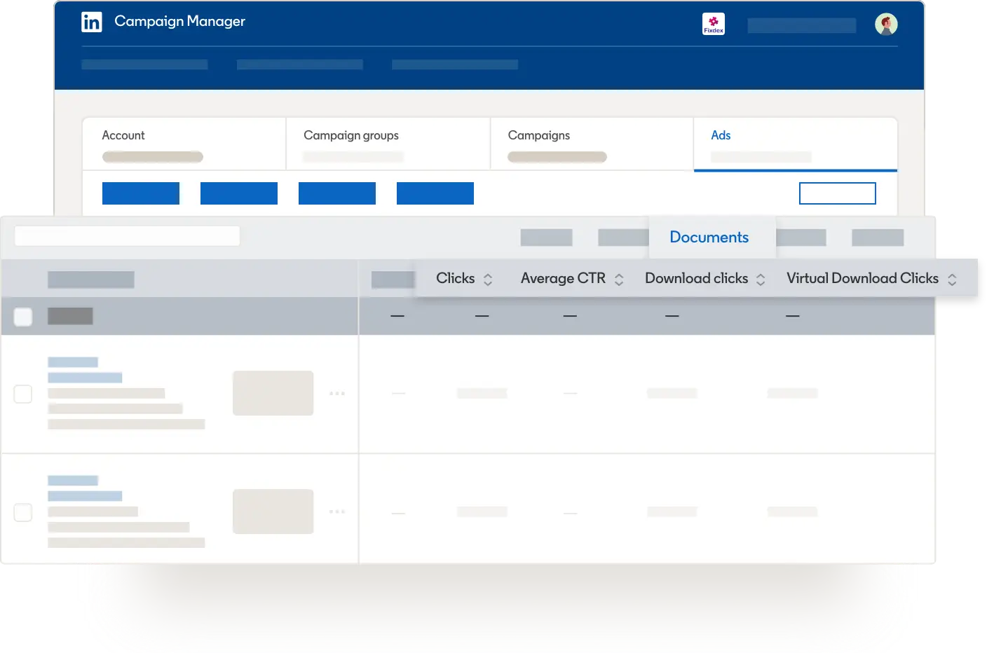 LinkedIn dashboard where you can track what percentage of your document was viewed and total downloads 