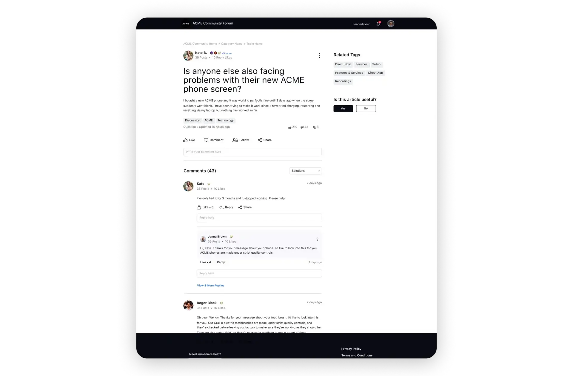 Integrated chat in community forum with Sprinklr Service