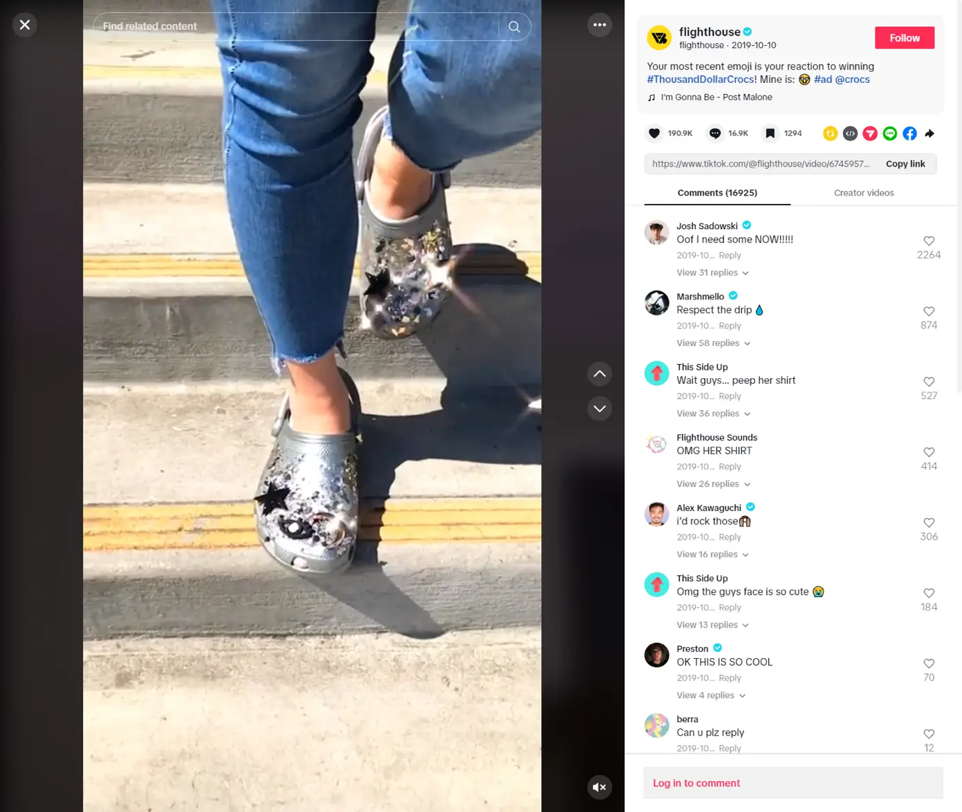 A TikTok contest by Crocs in partnership with Post Malone, inspired by his song lyric "Thousand-dollar Crocs.” 