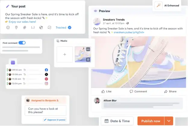 Title: Agorapulse's social media publishing capabilities.