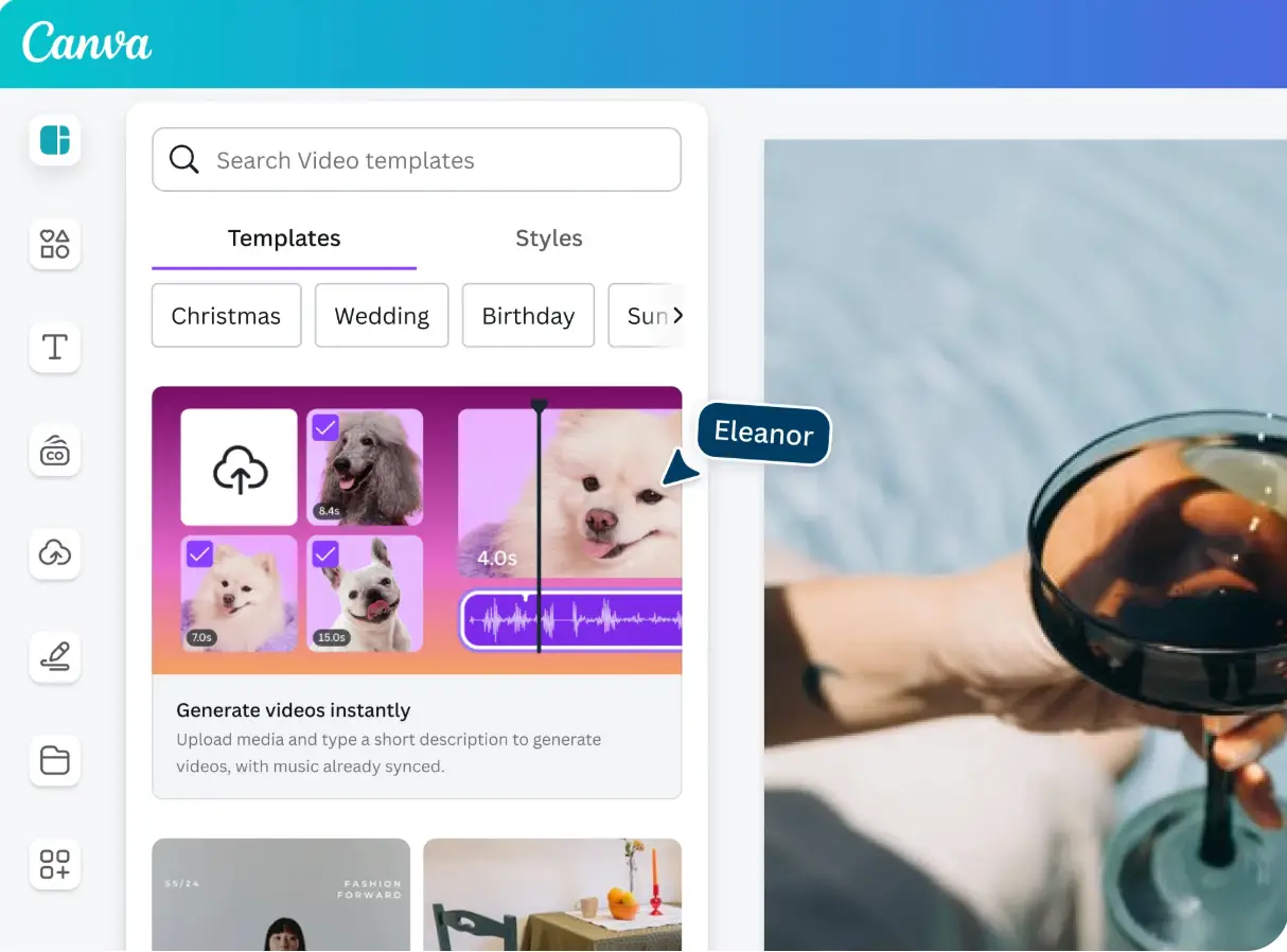 Canva's Magic Studio for video editing.