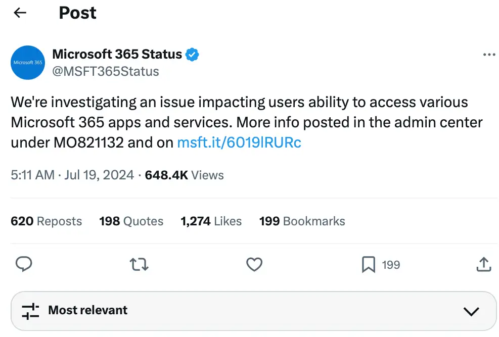 Microsoft's response on the crisis post crowdstrike update