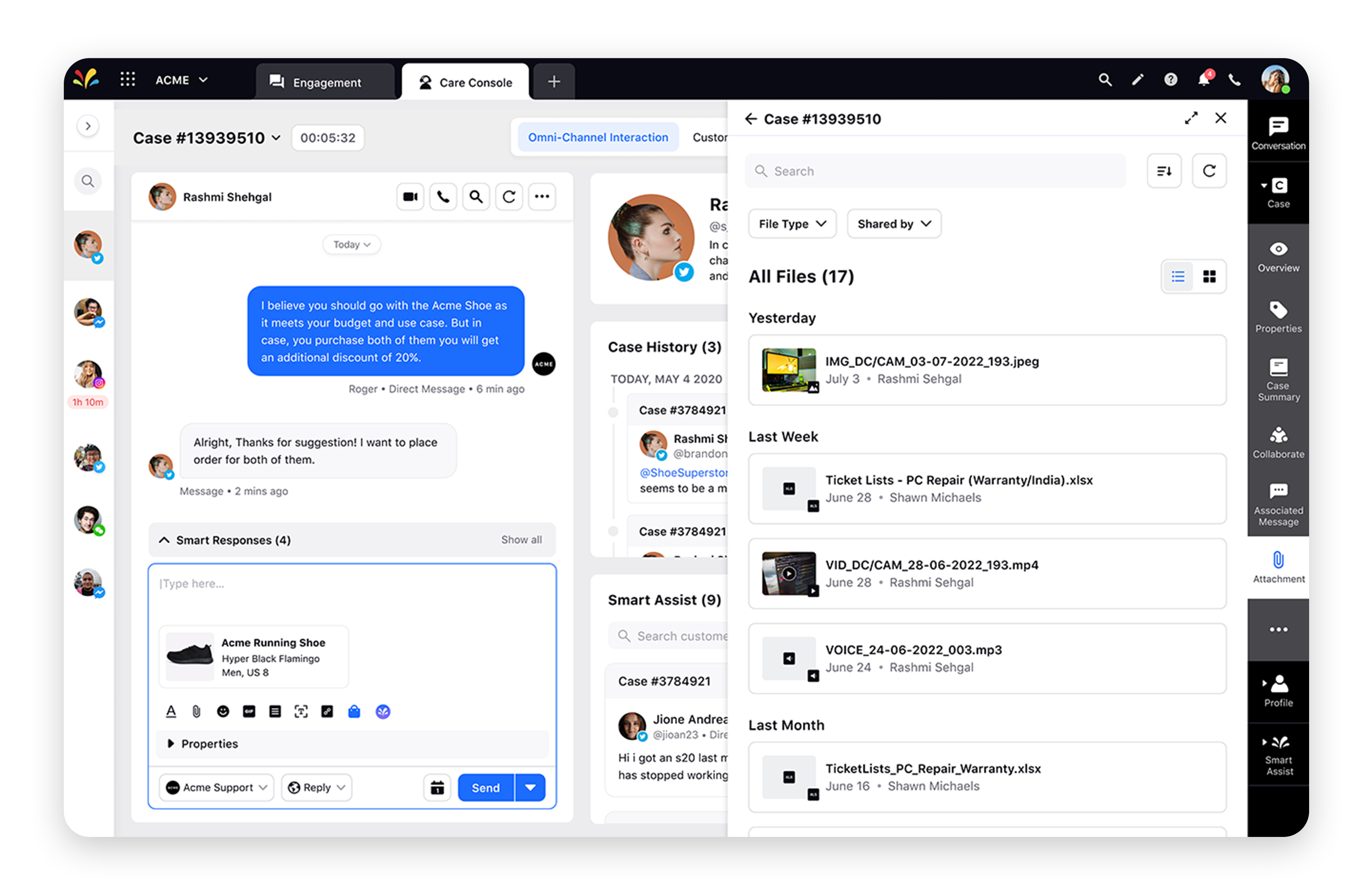 View all the attachments from your case conversation in one place