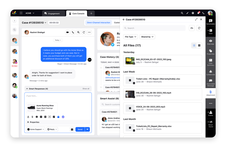 View all the attachments from your case conversation in one place