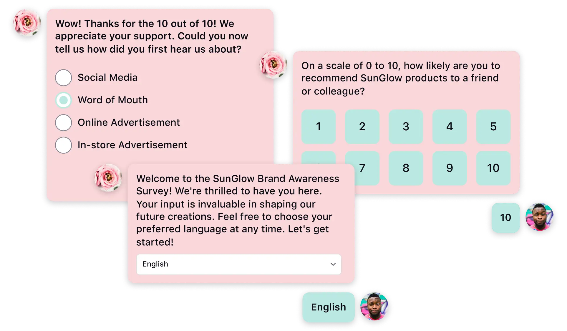 AI-powered conversational survey with Sprinklr online survey software