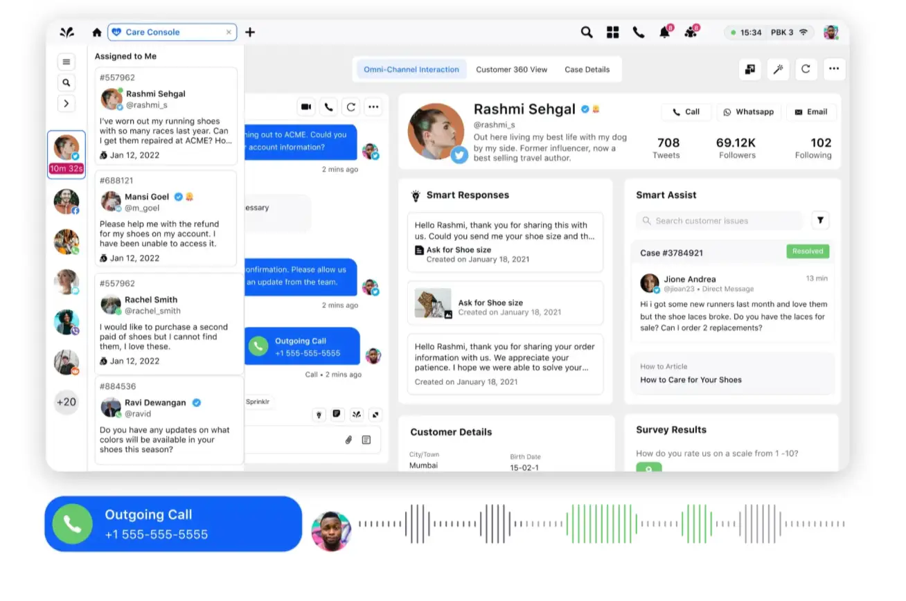 Omnichannel interactions with Sprinklr AI-powered unified agent desktop
