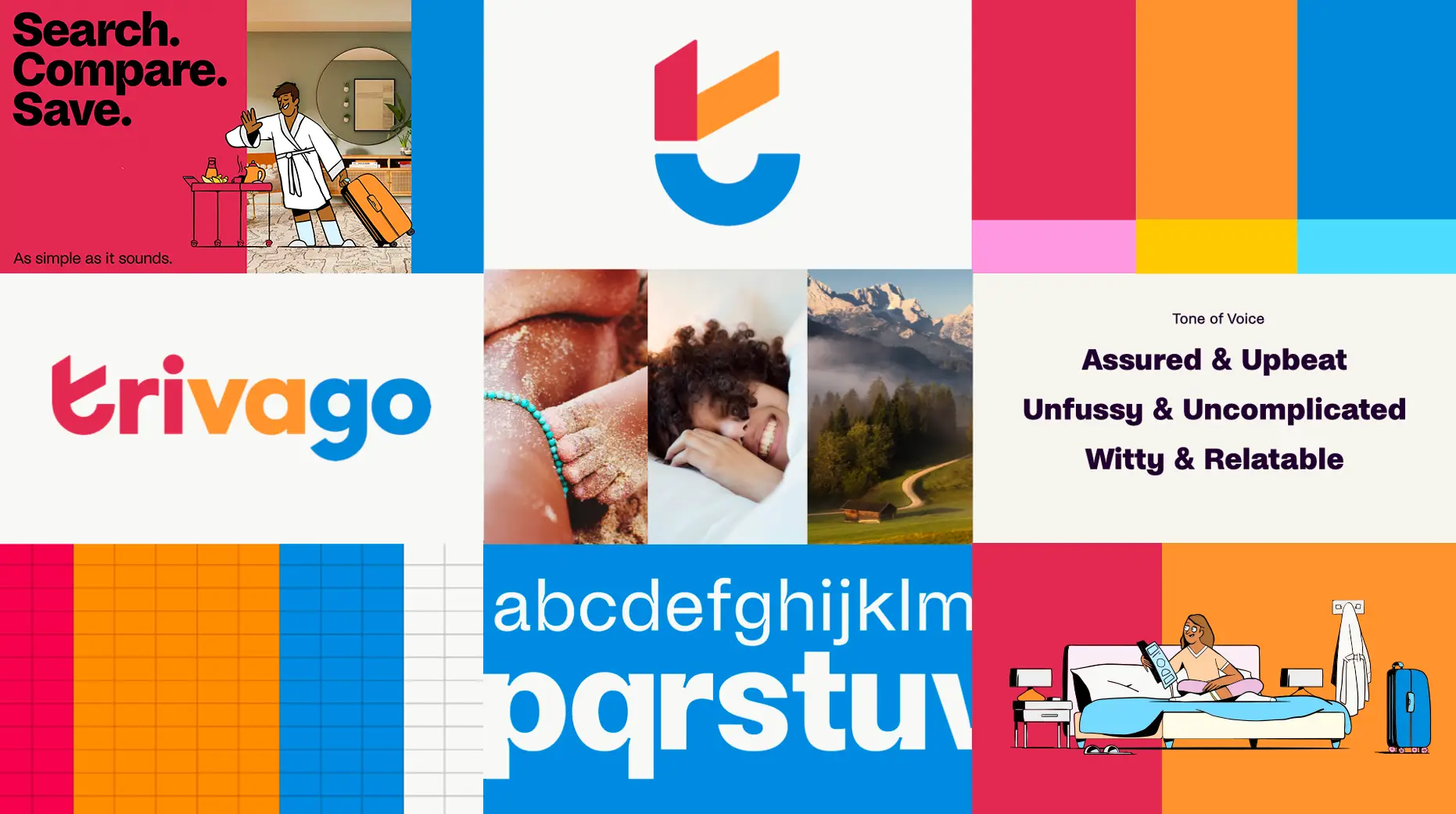 Title: Inserting image... - Description: A creative showing of Trivago's updated branding including the new logo