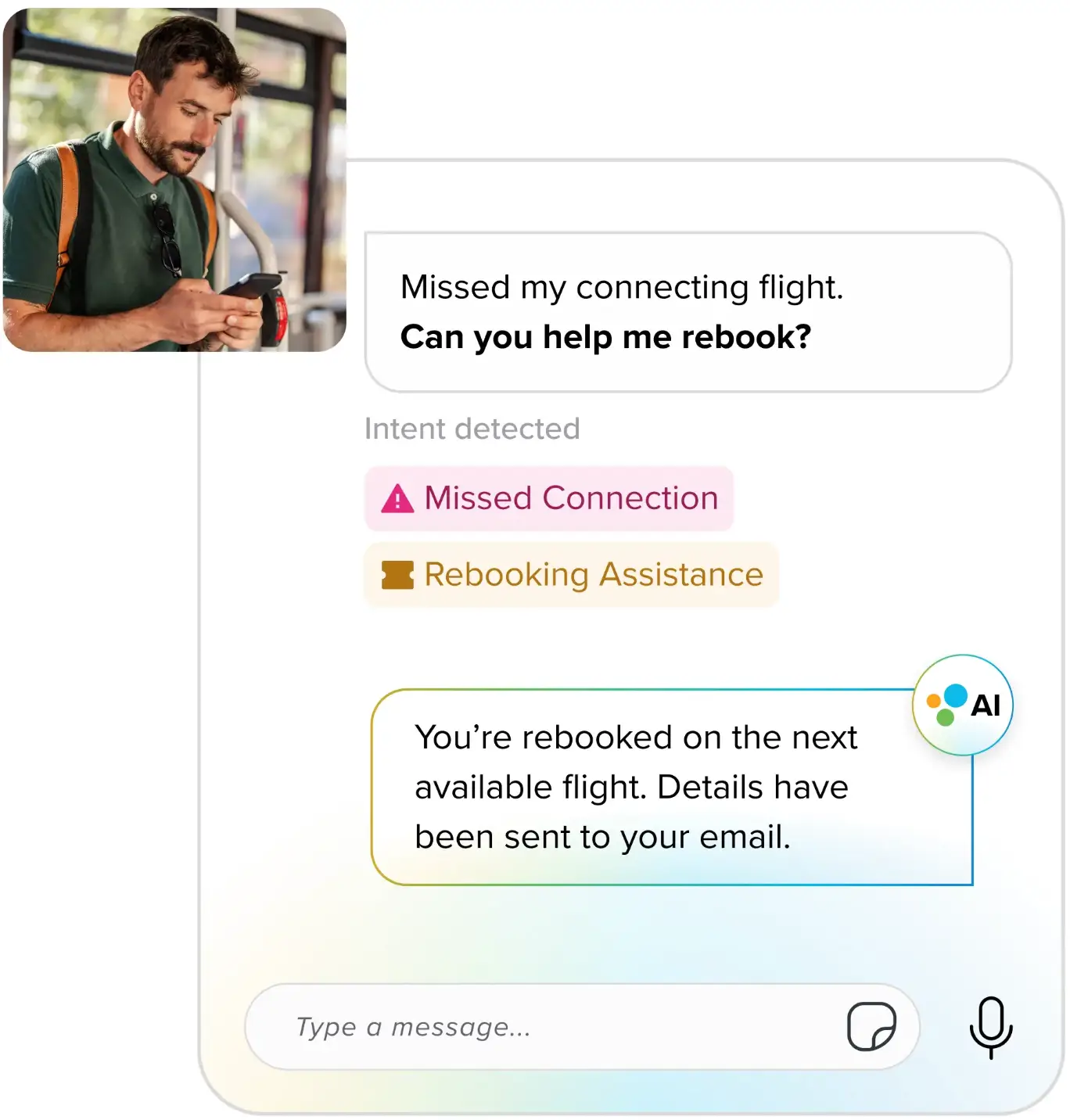 Screenshot of Sprinklr AI’s dashboard showcasing real-time interaction.  