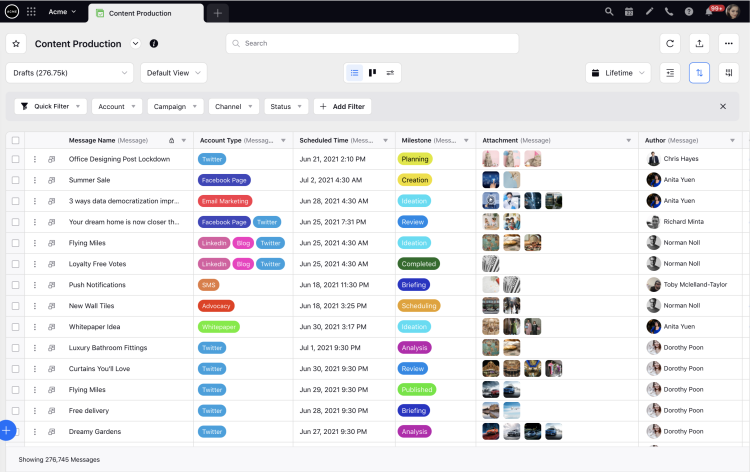 Feature - Sprinklr Marketing - Evolve beyond spreadsheets and reduce content production time up to 40%.