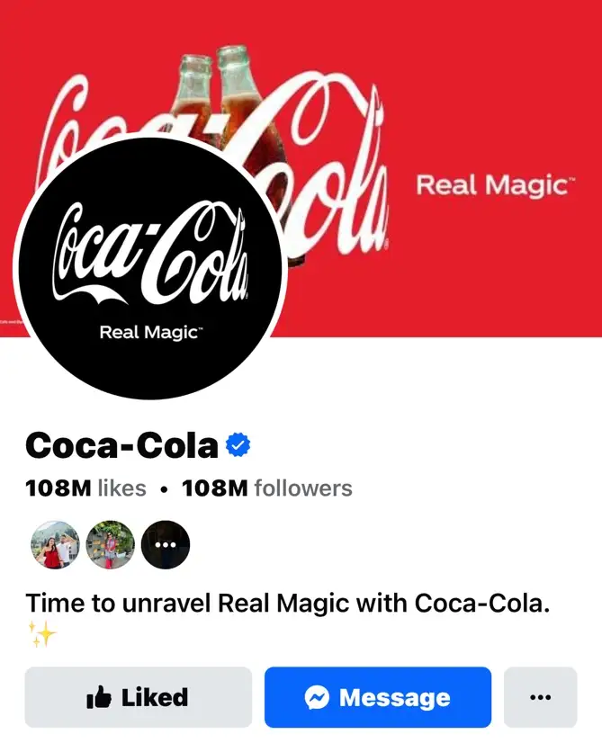 Coca-Cola’s bio aligns with its larger campaigns.