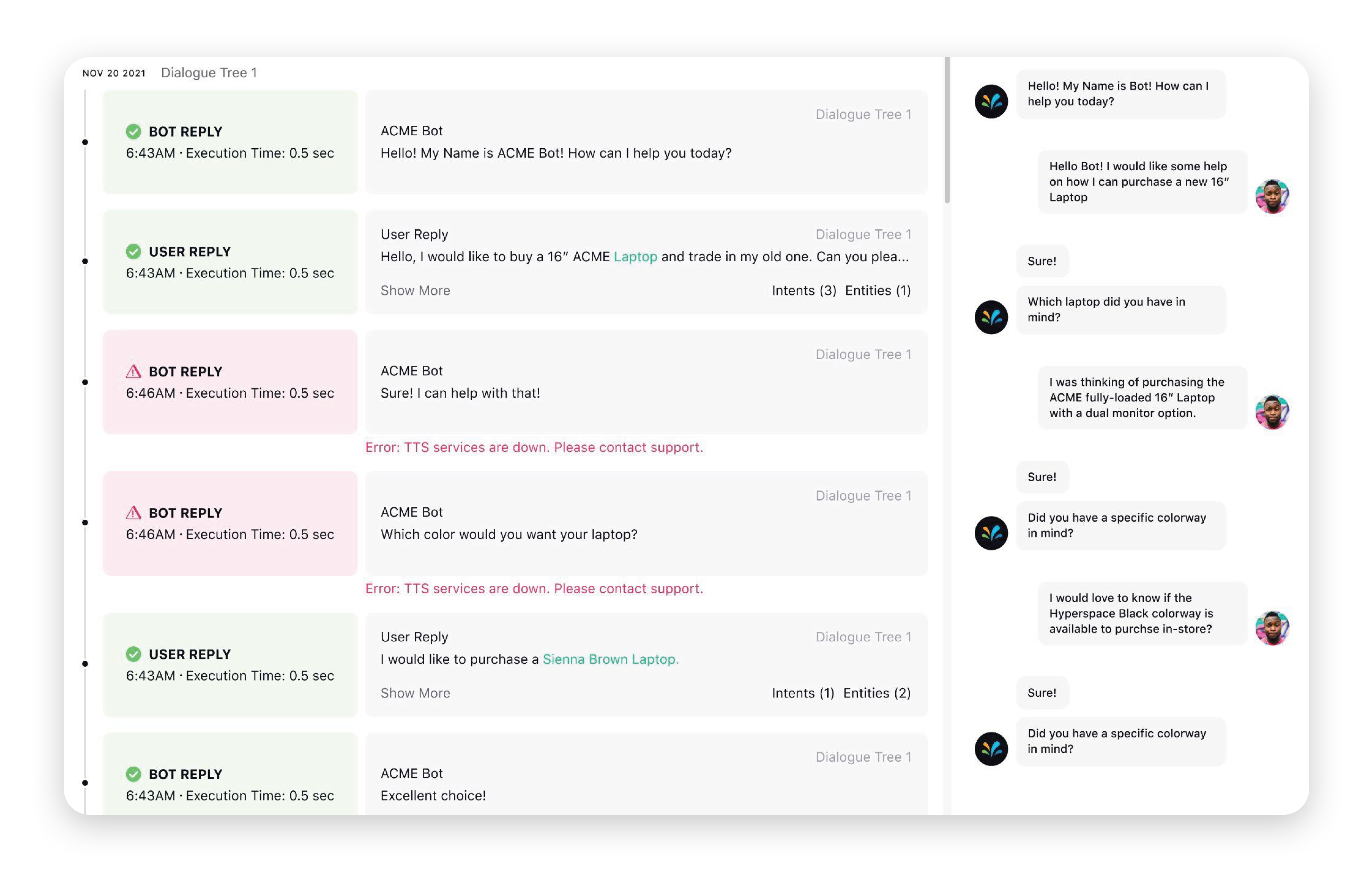 Optimize bot performance with detailed logs of bot's activity