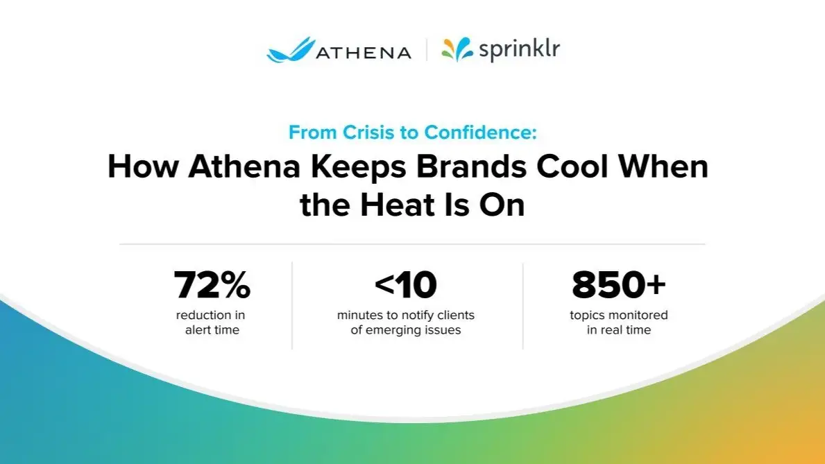 Athena uses Sprinklr customer intelligence for real-time crisis alerts
