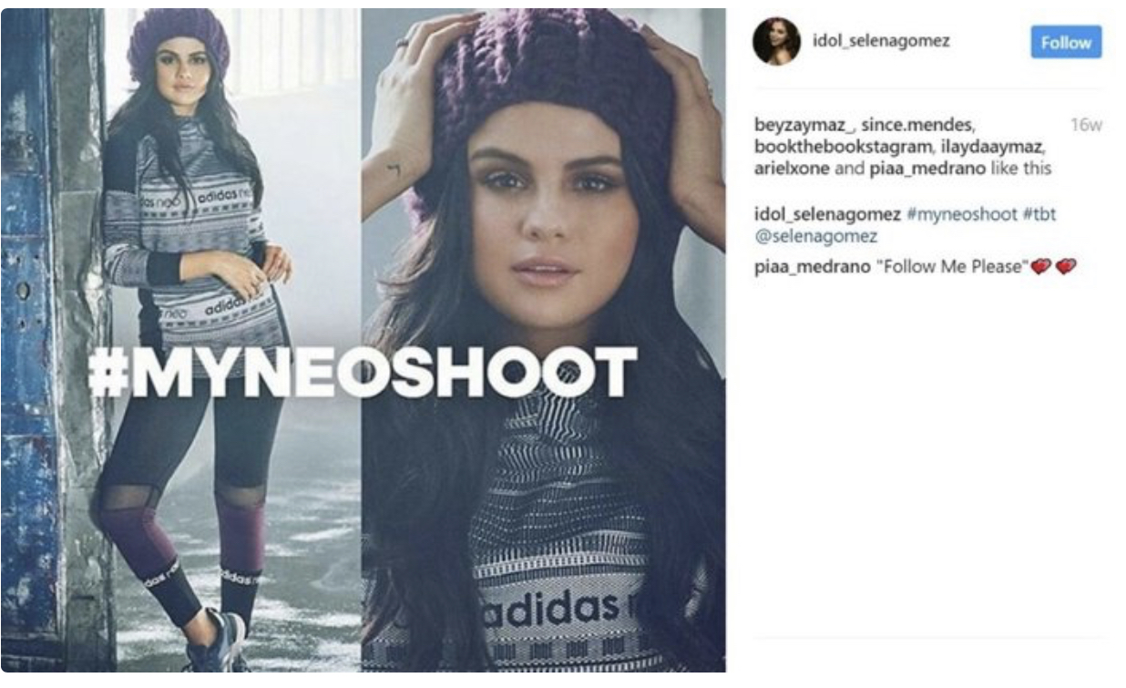 The -myneoshoot campaign on Instagram that featured Selena Gomez