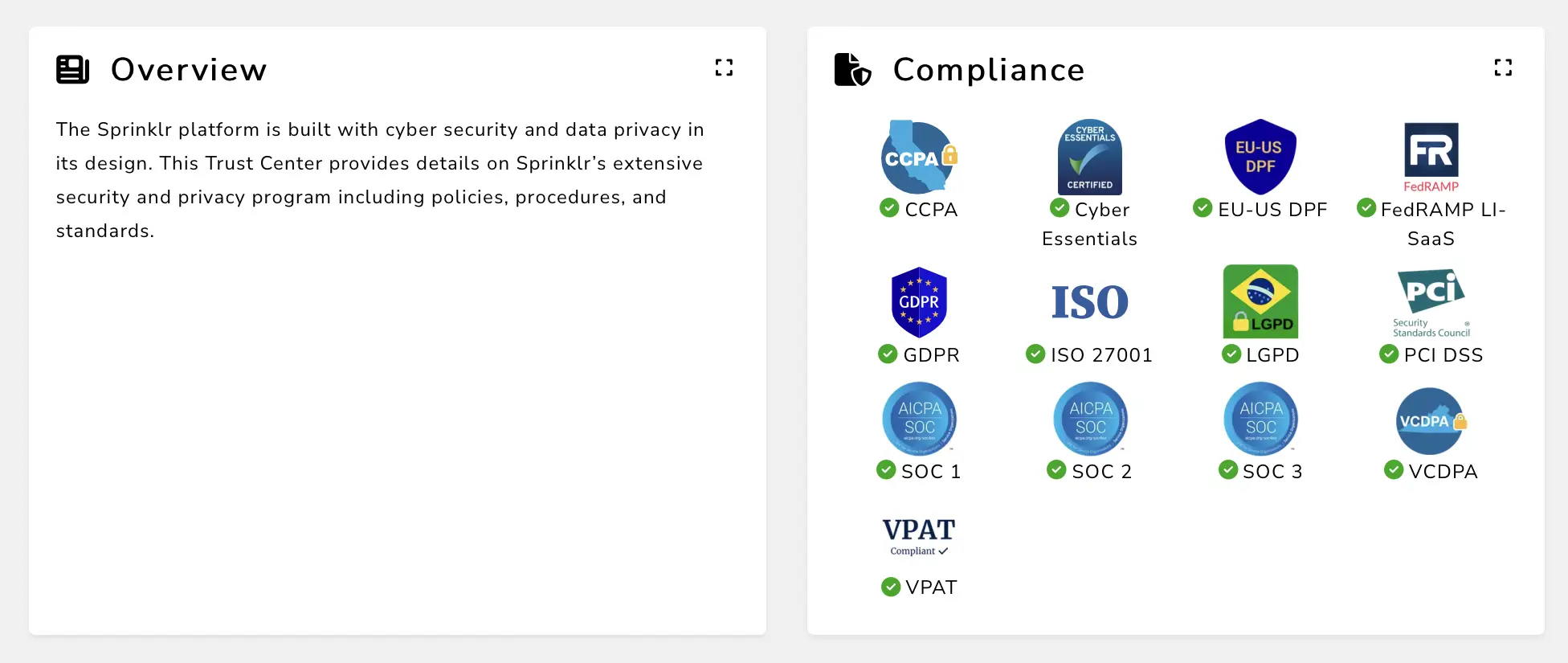 Sprinklr Security Trust Portal