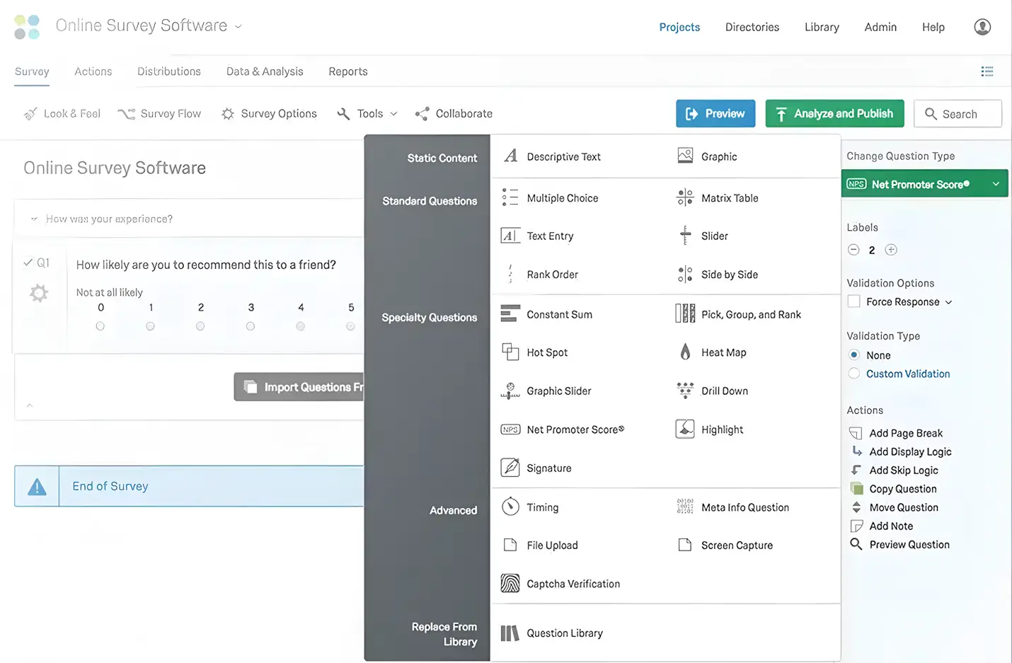 Qualtrics XM online survey platform capabilities