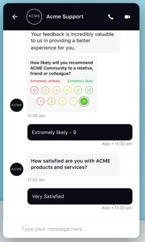 Sprinklr’s chat-style conversational survey