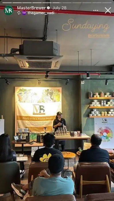 Starbucks India’s Instagram Story on a brewing workshop.