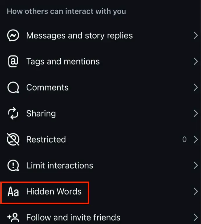 Instagram provides Hidden Words option to moderate comments