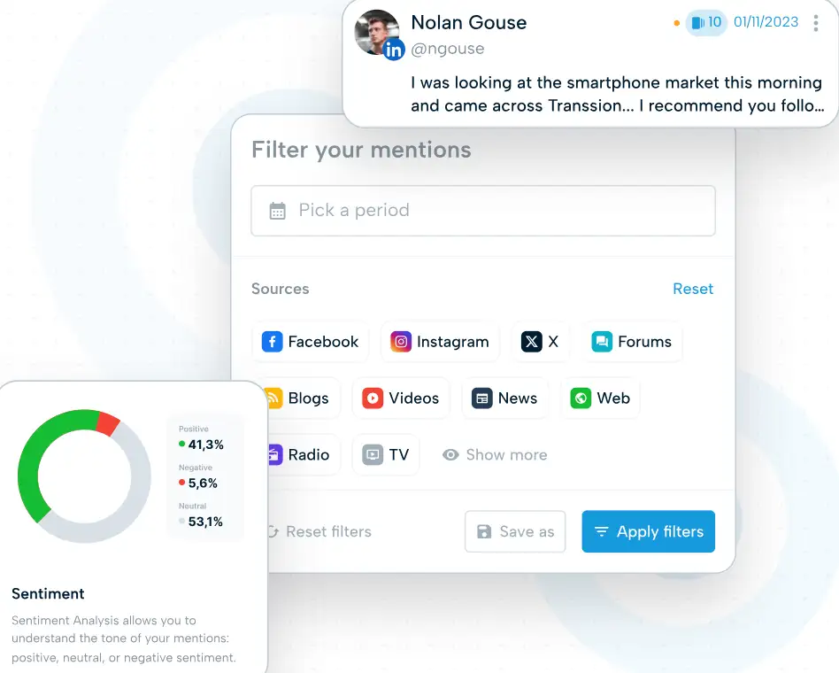 Mention's Social listening capabilities.