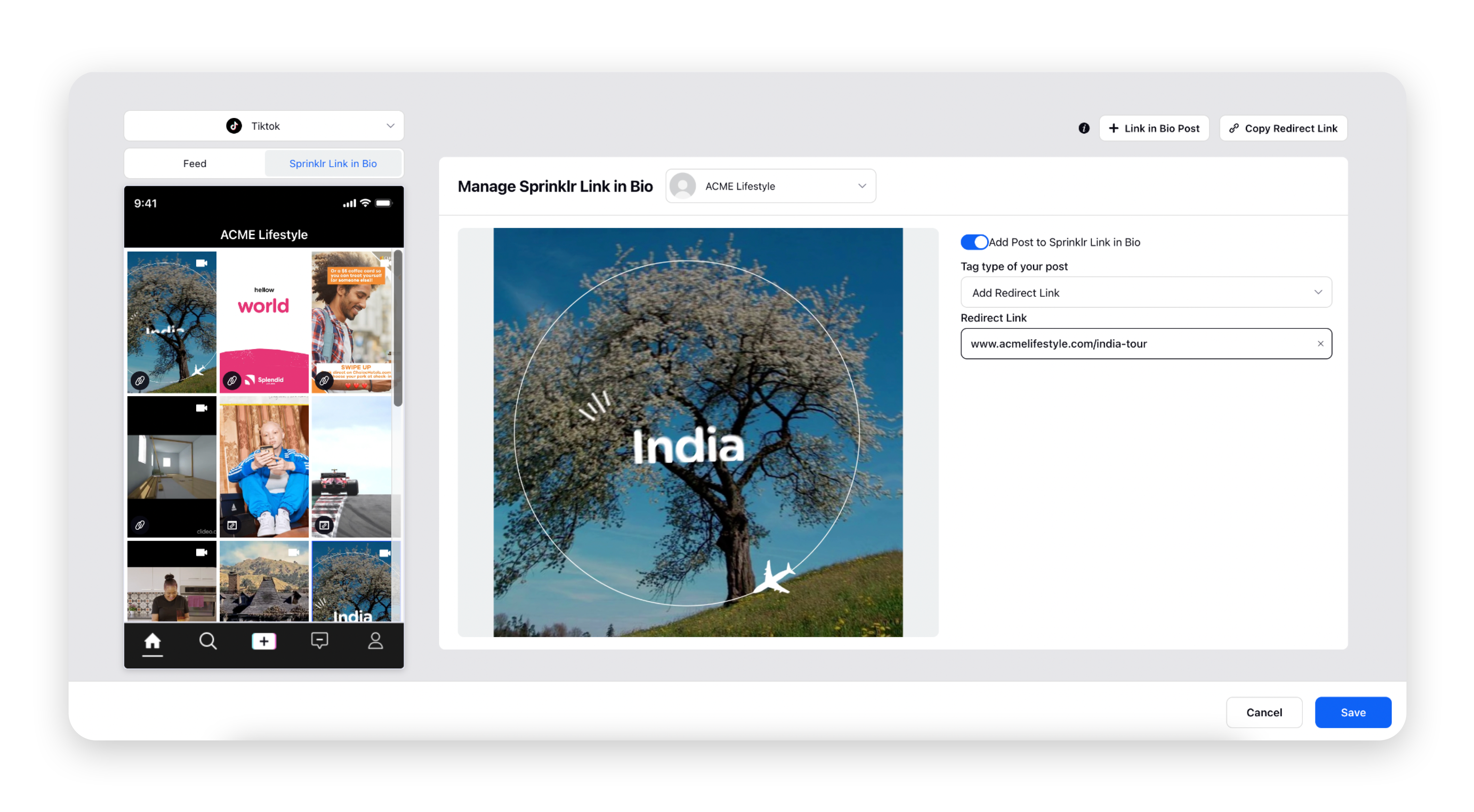 Diversify your content by adding TikTok posts to Link In Bio