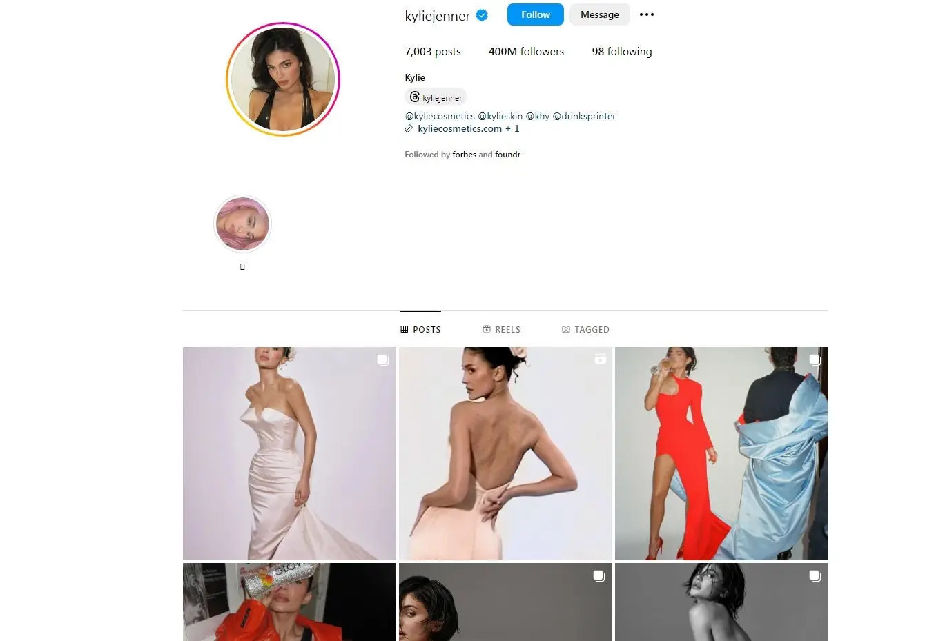 Kylie Jenner-s Instagram page