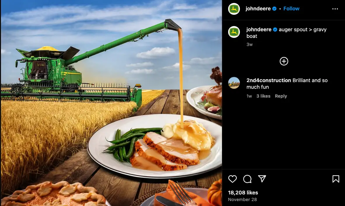 John Deere's Instagram page.