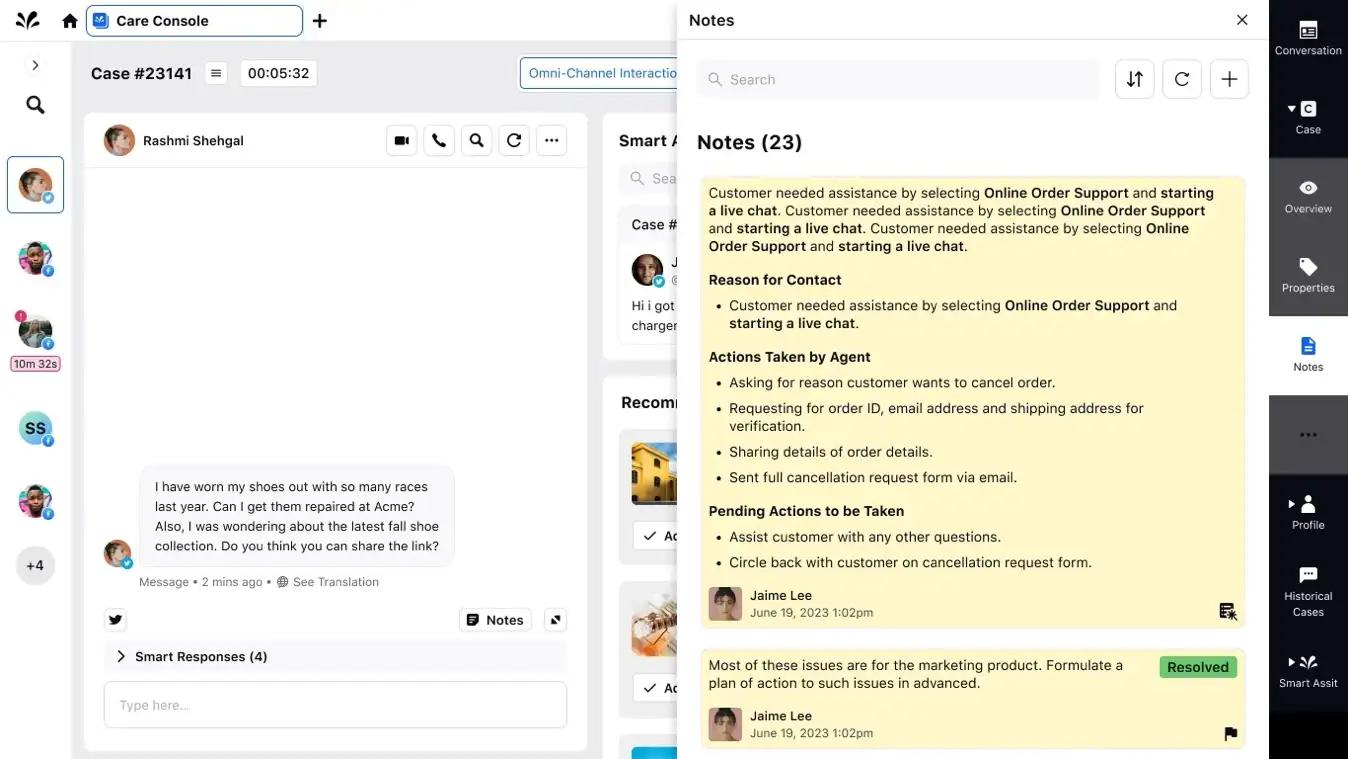 Agent assist in Sprinklr equips agents with automated post-call summaries