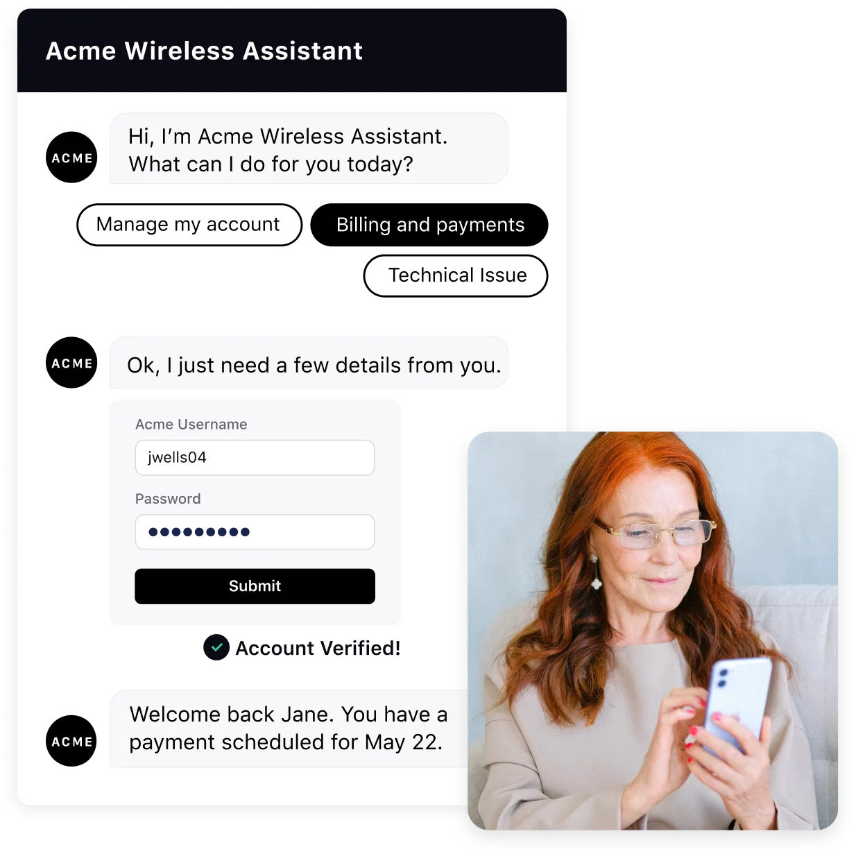 Secure chat with Sprinklr virtual assistants