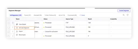 Title: Inserting image... - Description: You must activate your customer segment in Sprinklr's Segment Manager to target ads and content