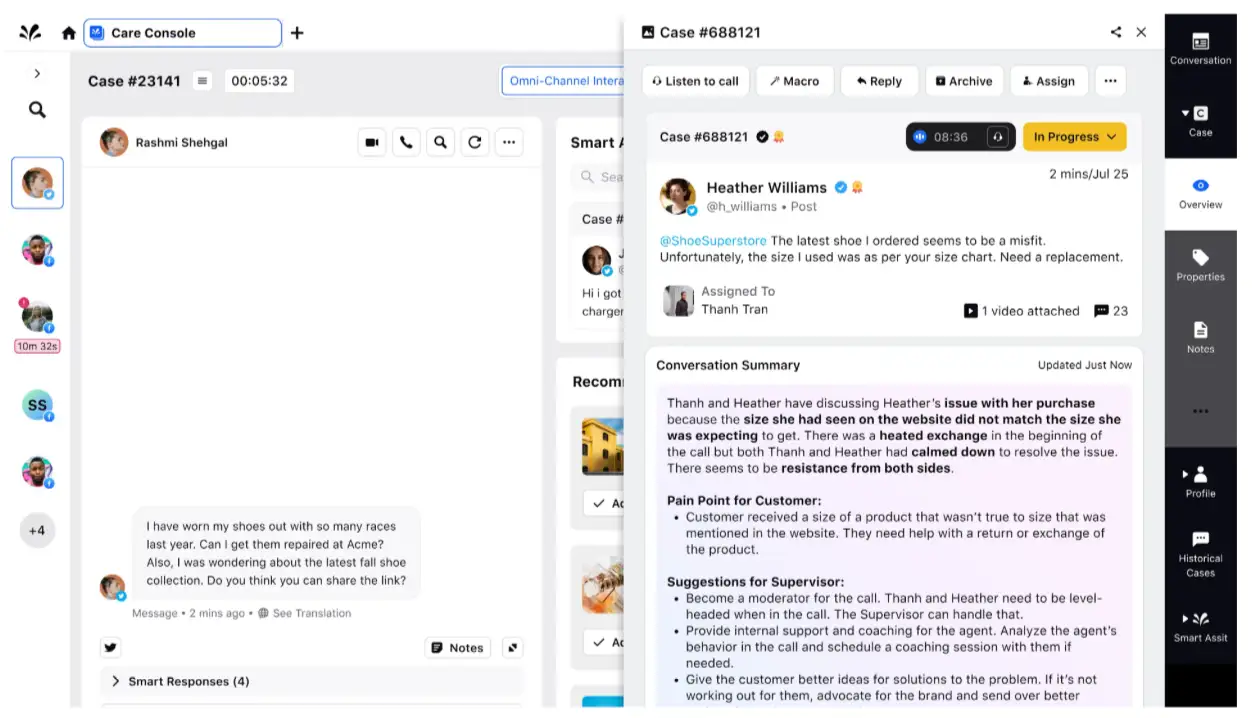 Automatic conversation summary generation with Sprinklr AI+