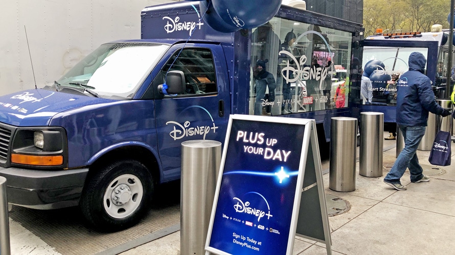 A pop-up Disney+ marketing event in New York, America