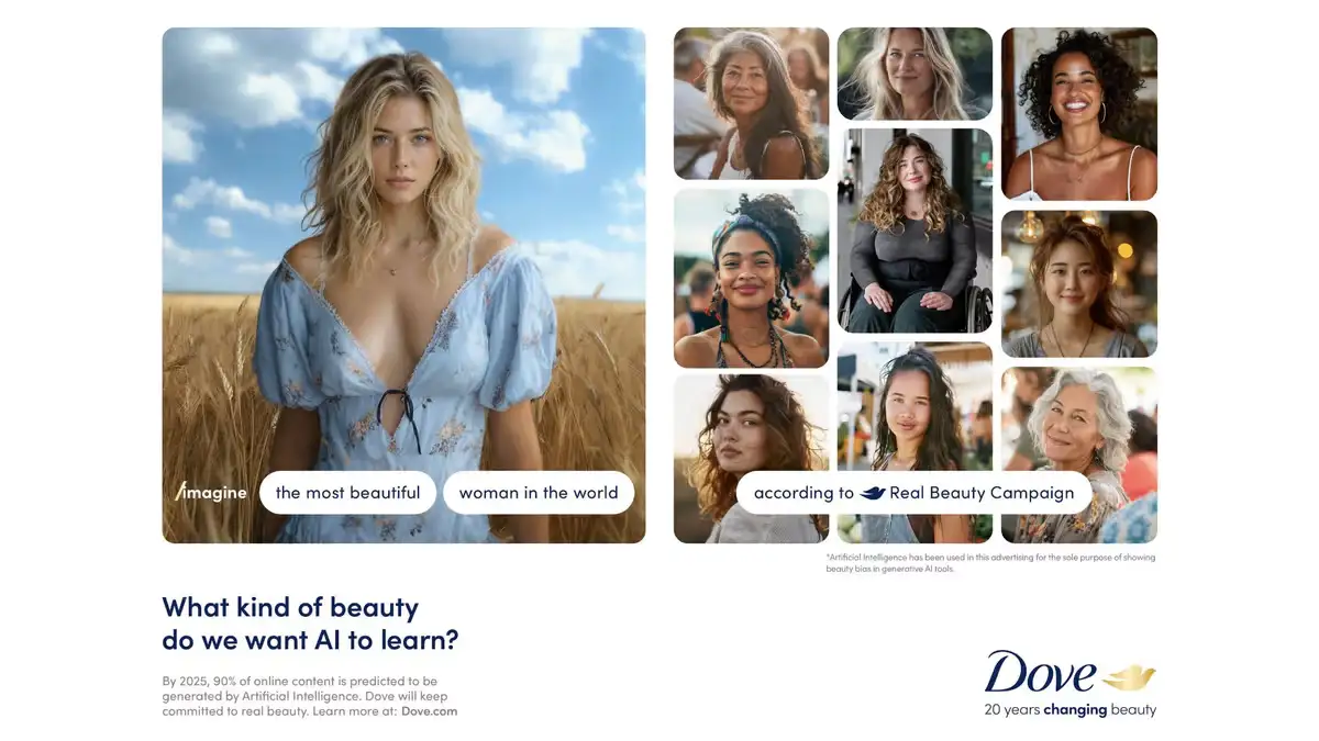 A diverse group of women smiling confidently, representing Dove's Real Beauty campaign