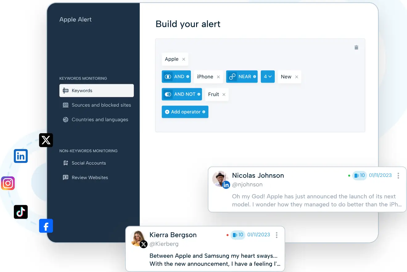Mention's social media monitoring capabilities.