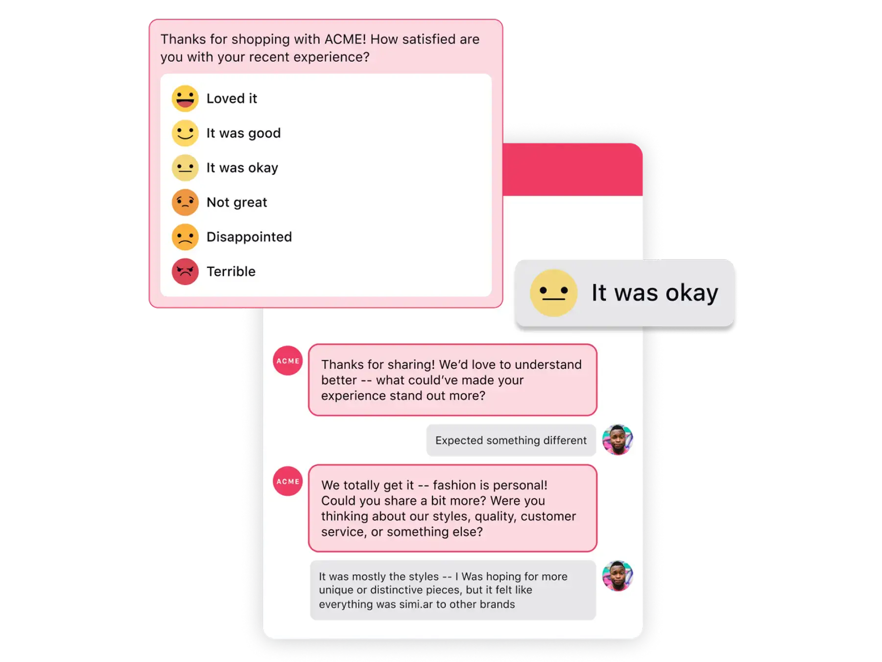 Conversational surveys powered by Sprinklr customer feedback management software